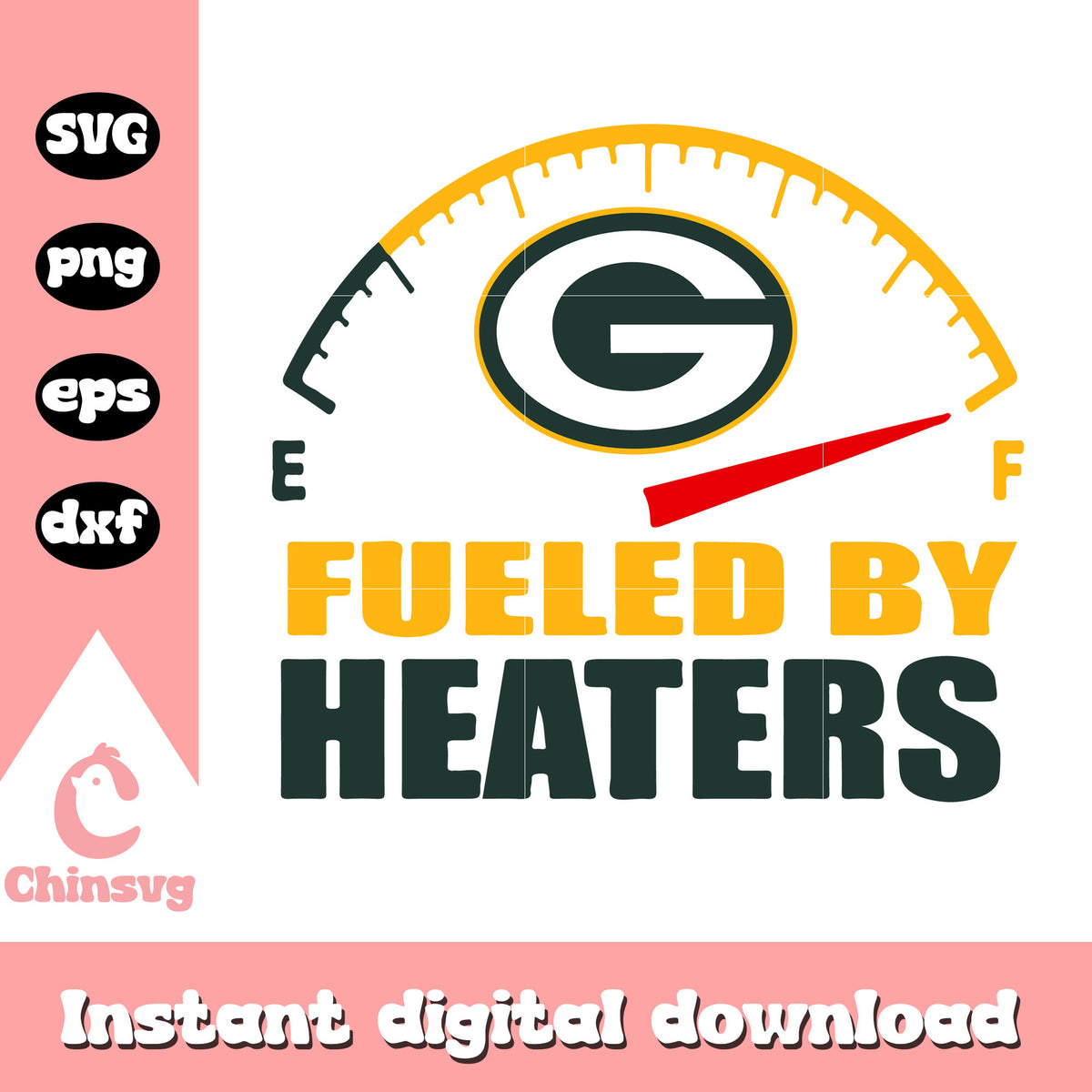 Green bay packers nfl fueled by heaters svg, nfl green bay packers logo svg