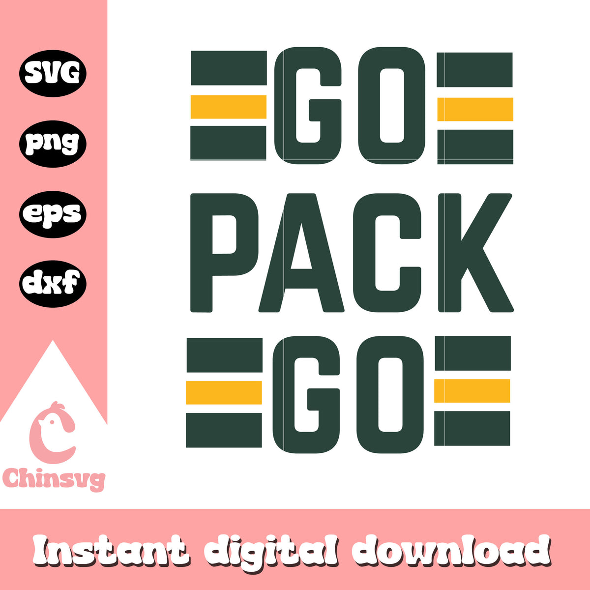 Green bay packers nfl keep go pack go svg, logo green bay packers svg