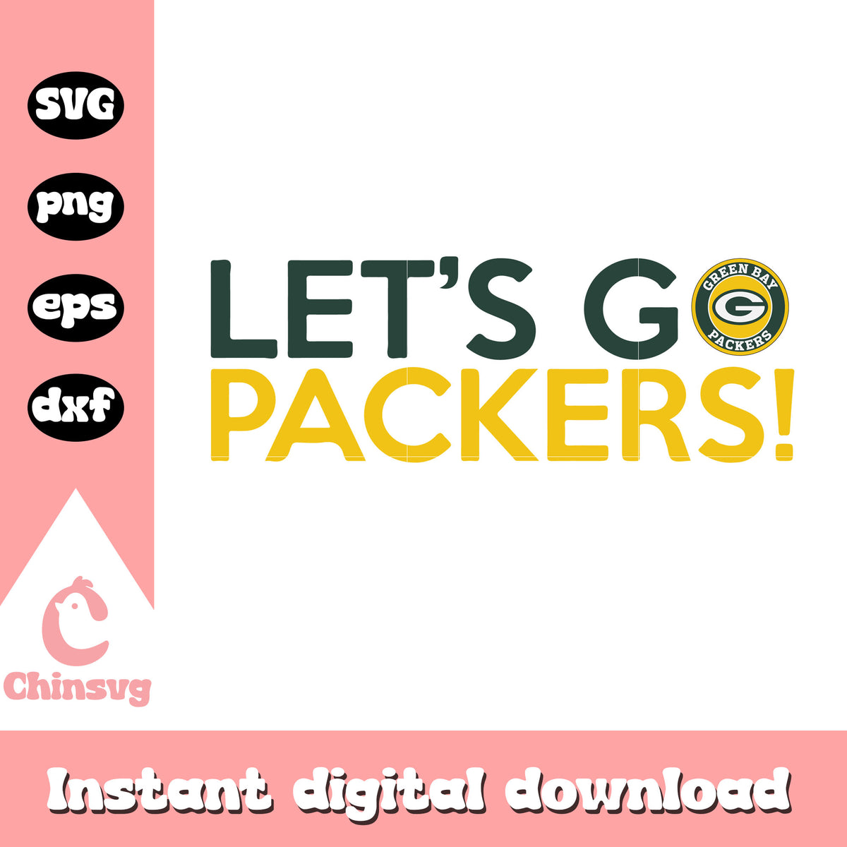 Green bay packers nfl let's go svg, green bay packers logos svg