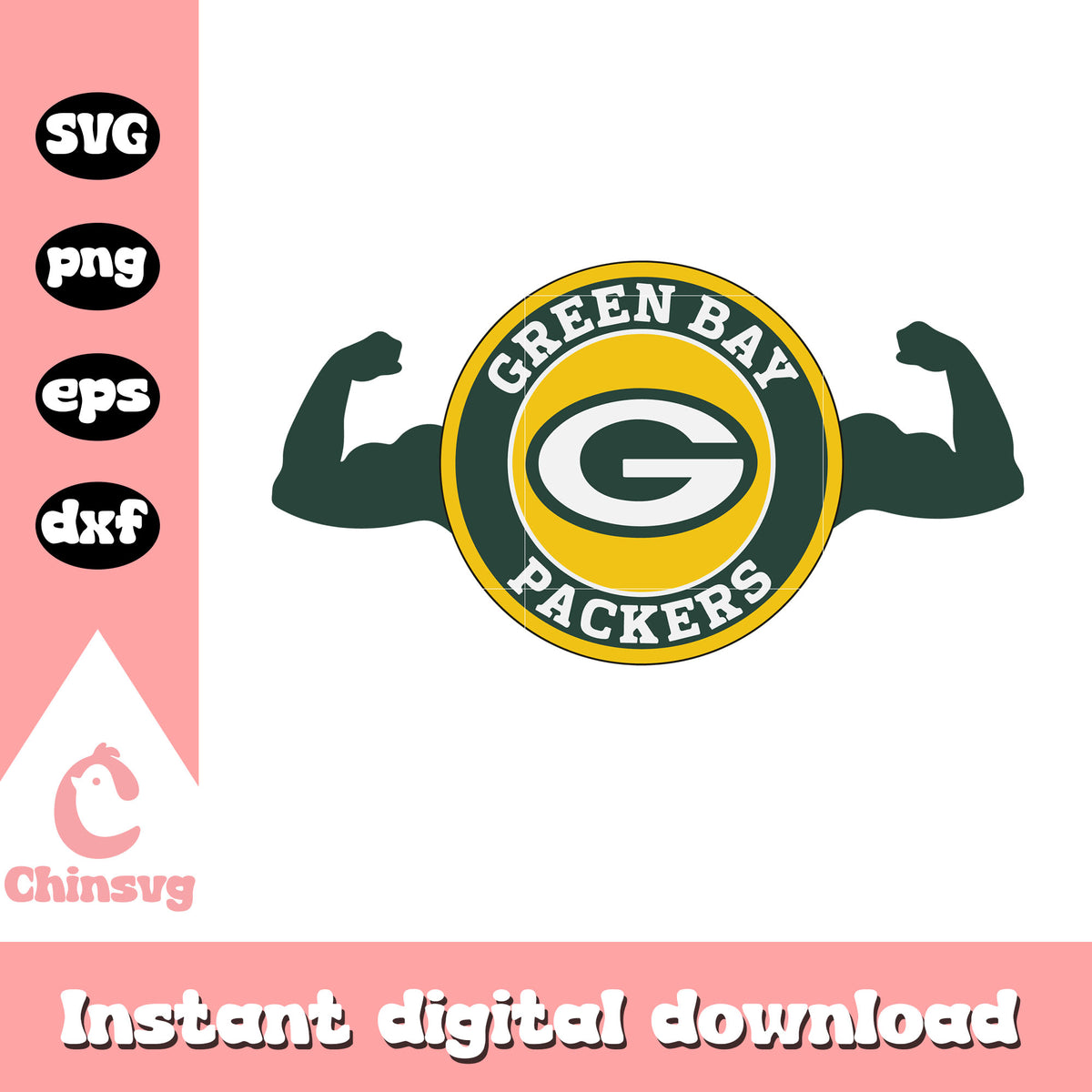 Green bay packers nfl strong power svg, green bay packers logo pictures svg