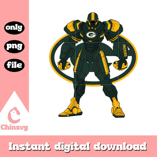 Green bay packers robot png, football sports logo​​​ png