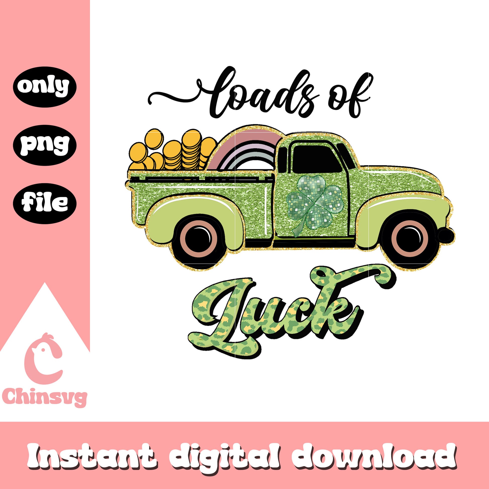 Green car st patrick’s png, st patricks day home decor​ png