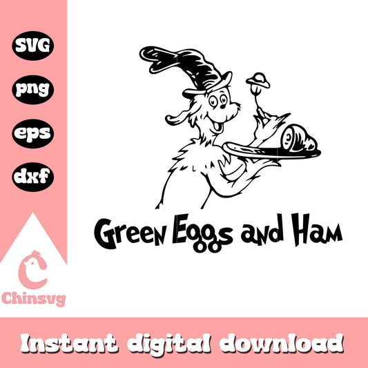 Green eggs and ham dr seuss hat svg, dr seuss green eggs​ svg