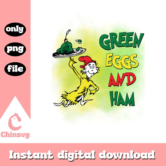 Green eggs and ham font design png, dr seuss cast png, cartoon png