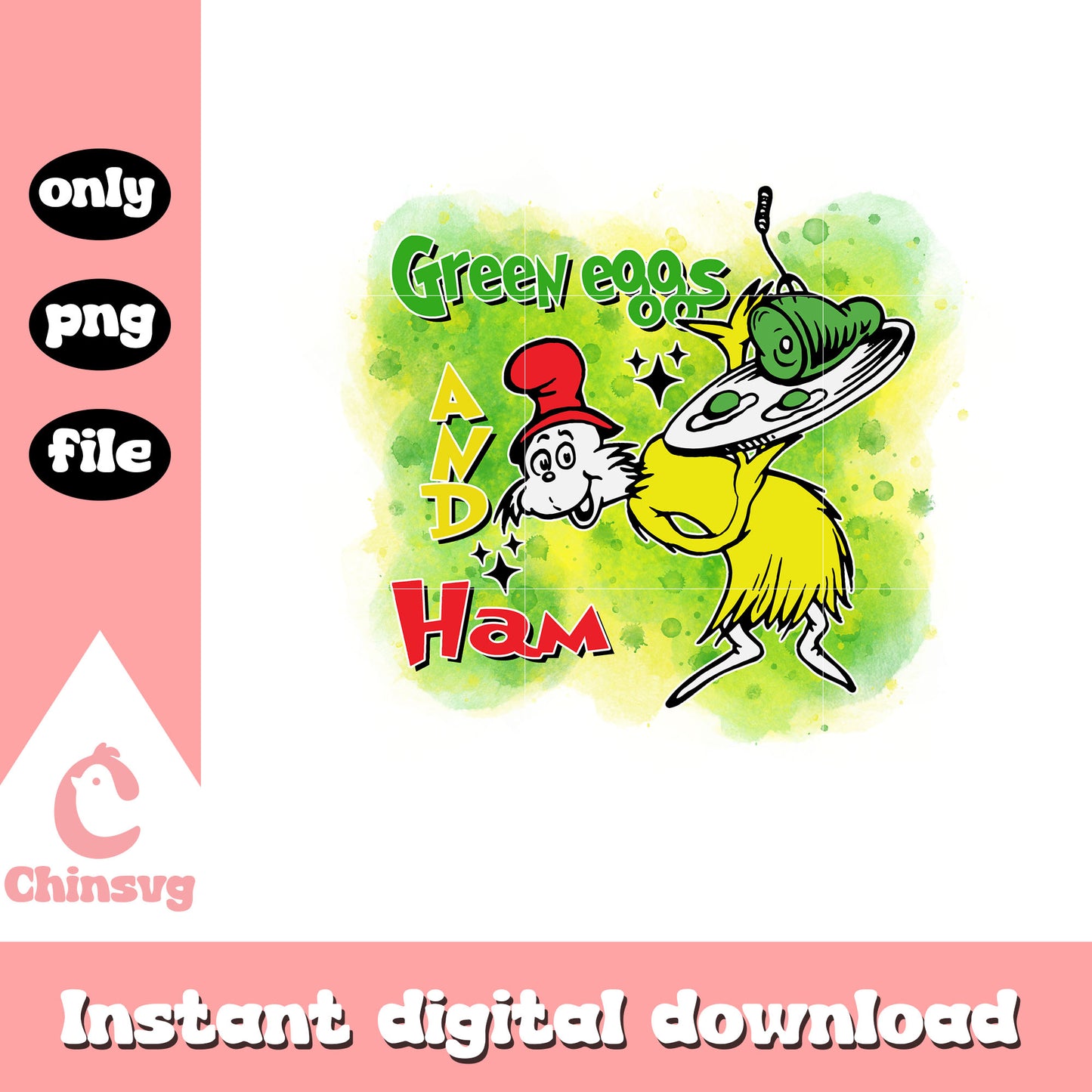 Green eggs and ham png, dr seuss characters png, sam I am png