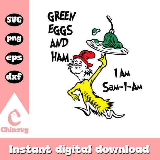 Green eggs and ham svg, I am sam svg, dr seuss characters svg