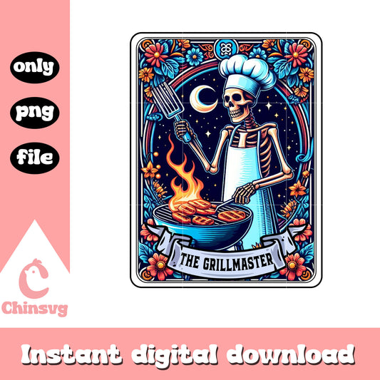 GrillMaster tarot card png, human skeleton png, tarot cards png