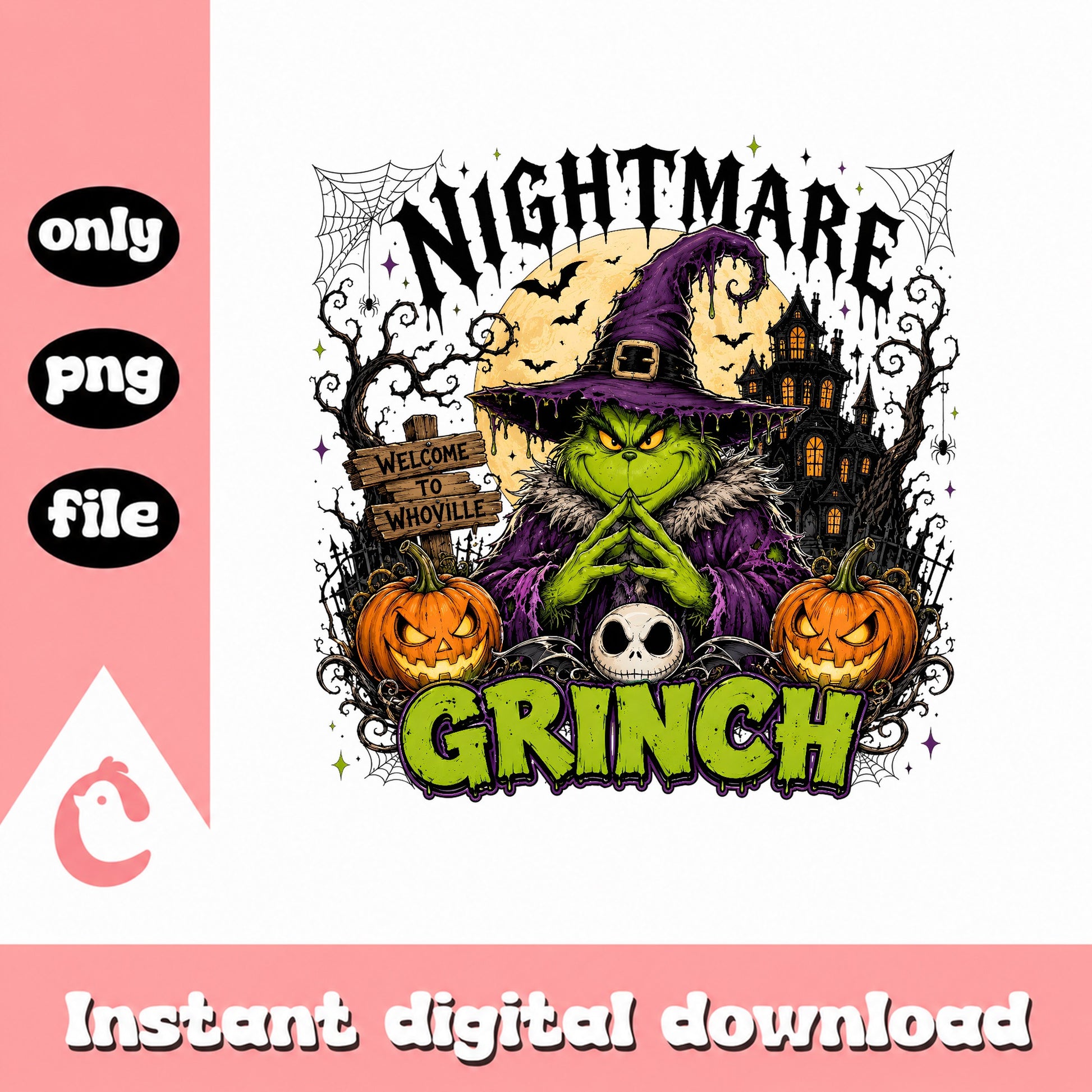 Grinch Nightmare Halloween PNG, Welcome To Whoville, PNG File