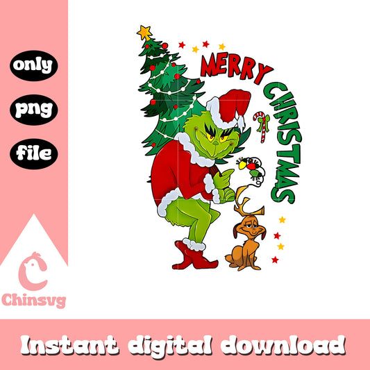 Grinch and his dog christmas tree png, grinch stole christmas tree​ png