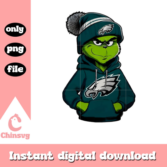 Grinch boy philadelphia eagles design png, philadelphia eagles christmas​ png