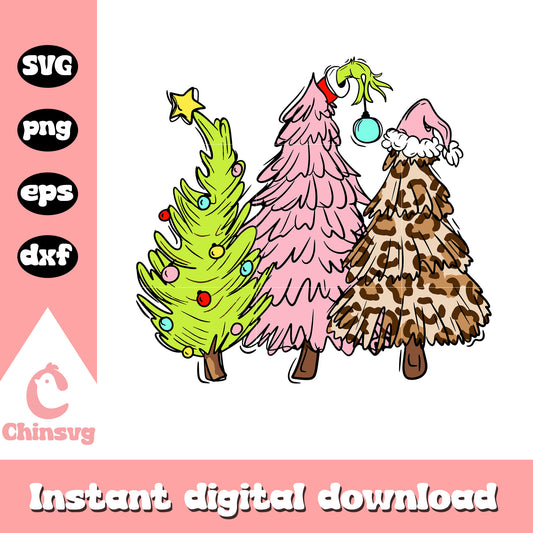 Grinch christmas trees design svg, grinch xmas tree​ svg