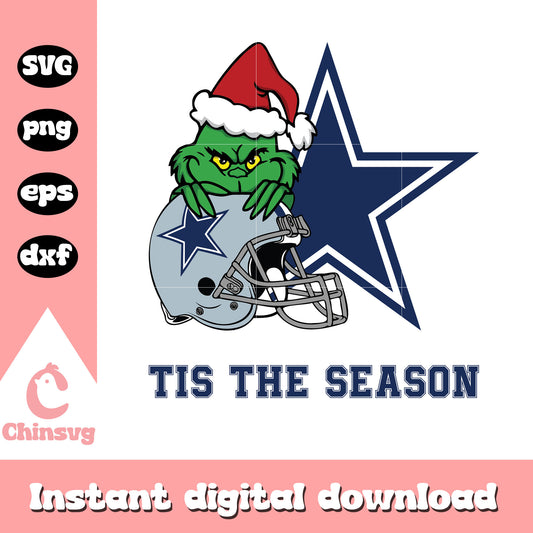 Grinch cowboys tis the season svg, christmas tis the season​ svg