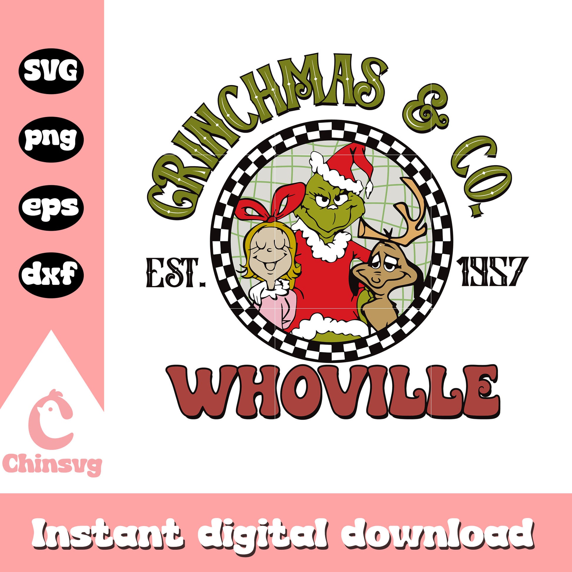 Grinch & co whoville design svg, mr grinch movies svg