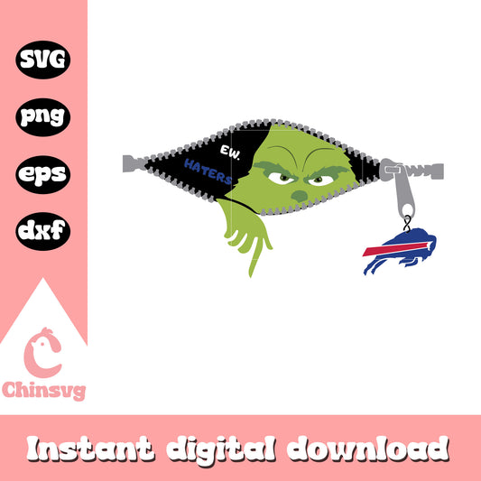 Grinch ew haters buffalo bills christmas svg, buffalo bills​ svg