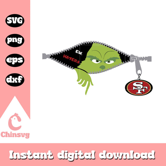 Grinch ew haters san francisco 49ers christmas svg, 49ers grinch​ svg