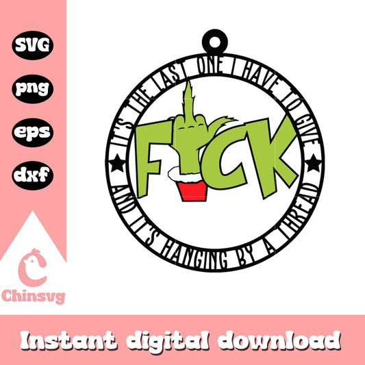Grinch fuck middle finger logo design svg, funny grinch​ svg