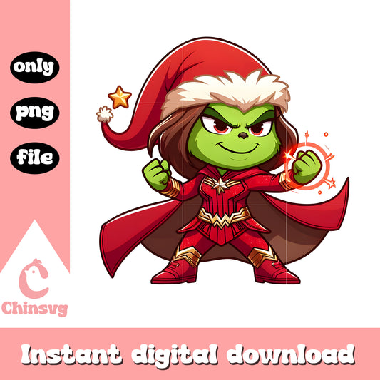 Grinch girl captain marvel design png, captain marvel​ png