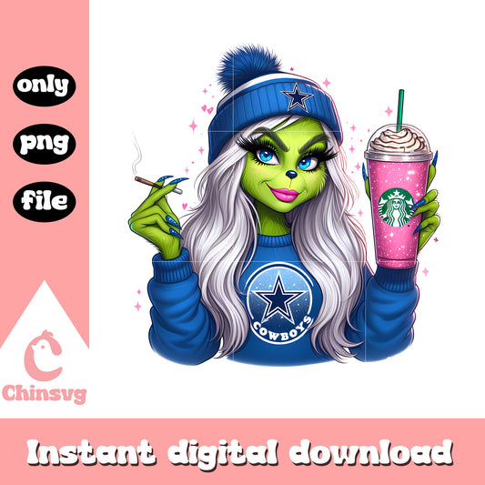 Grinch girl dallas cowboys christmas png, grinch girls​ png