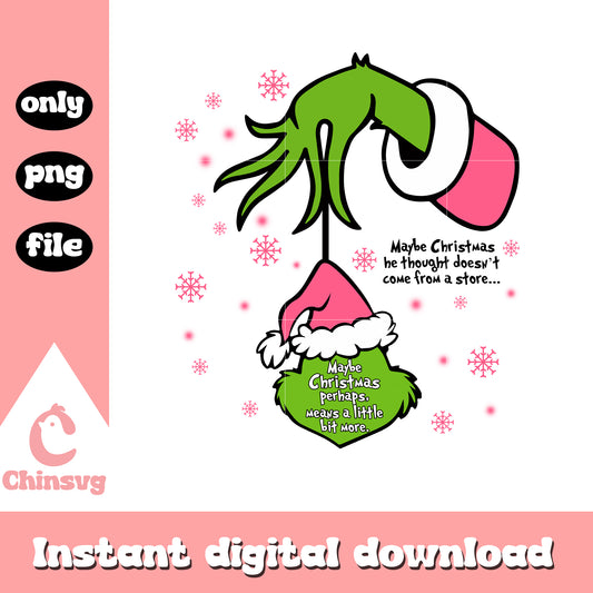 Grinch hand holding ornament png, grinch hand ornament​ png
