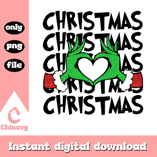 Grinch hands heart christmas design png, grinch heart hand​ png