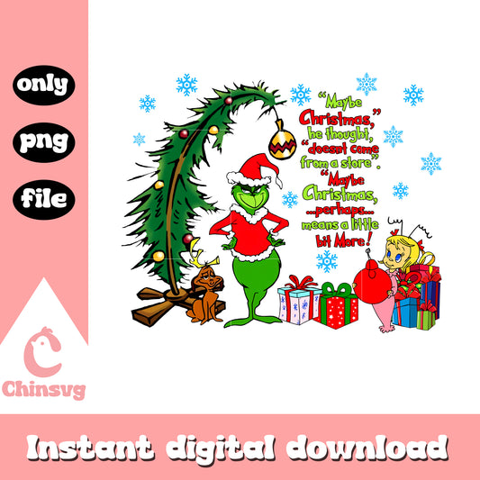 Grinch maybe christmas quote design png, grinch christmas quote​ png