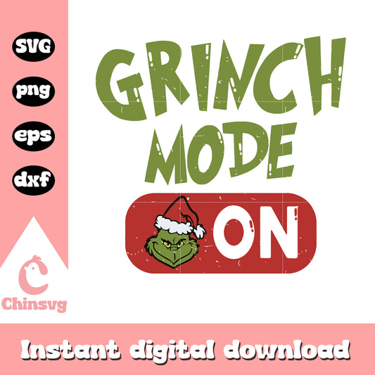 Grinch mode on christmas deisgn svg, the grinch face​ svg