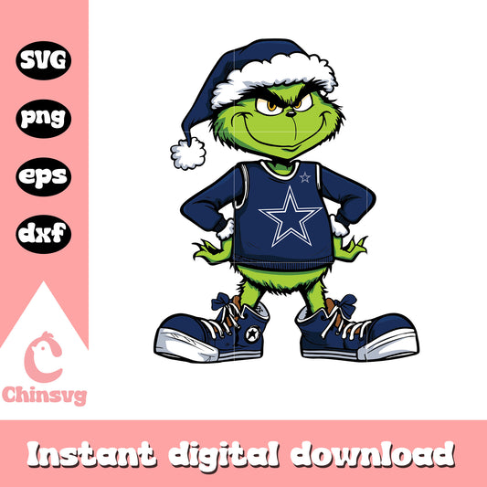 Grinch player dallas cowboys football svg, grinch dallas cowboys​ svg