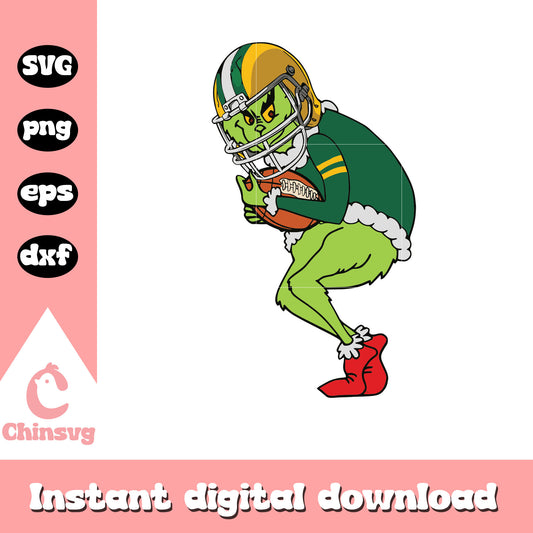 Grinch player football packers svg, christmas packers​ svg