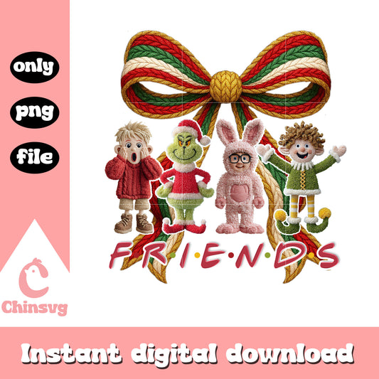 Grinch's friends christmas day crochet png, christmas eve png