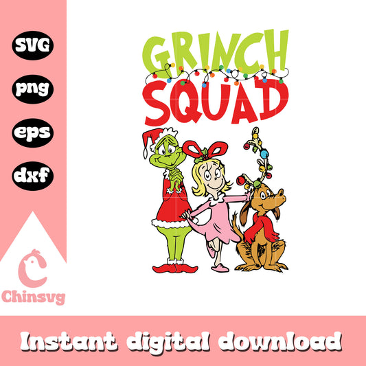Grinch squad christmas friends svg, grinch cindy lou and max​ svg