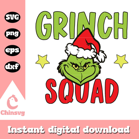 Grinch squad face christmas design svg, grinch squad svg​
