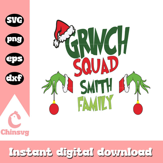 Grinch squad smith family christmas design svg, grinch family​ svg