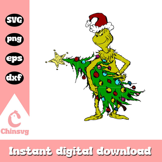 Grinch stole christmas tree svg, grinch christmas tree​ svg