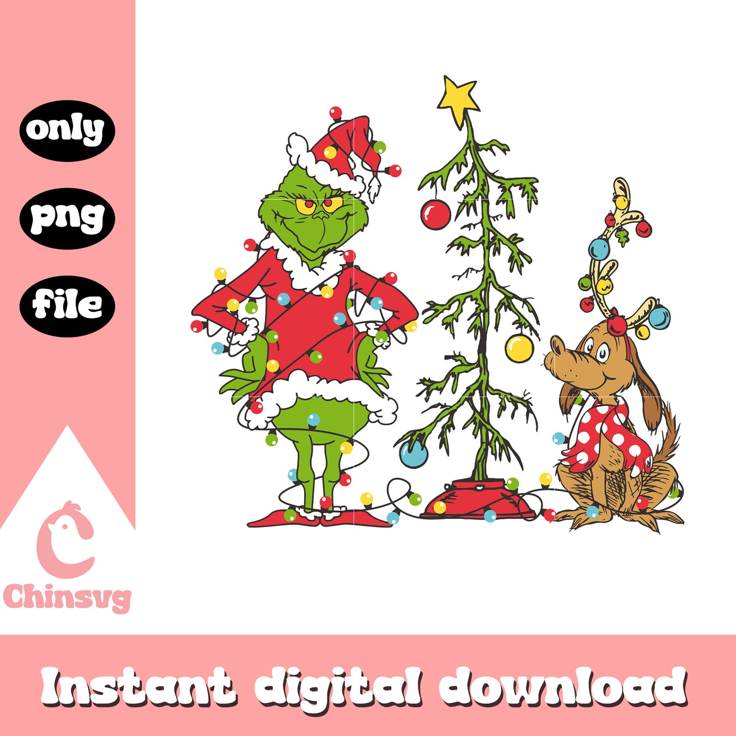 Grinch and max christmas tree png, grinch christmas tree png
