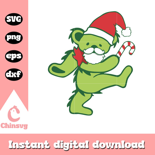 Grinch bear santa claus svg, grinch svg, christmas day svg
