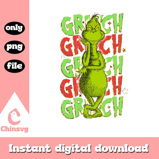 Grinch character font design png, dr seuss character png, grinch png