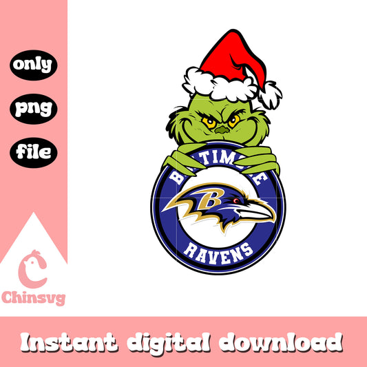 Grinch christmas baltimore ravens png, nfl baltimore ravens png