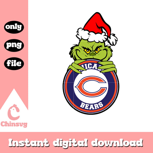 Grinch christmas chicago bears png, chicago bears nfl png