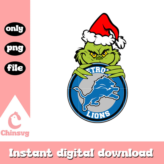Grinch christmas detroit lions png, nfl detroit lions png