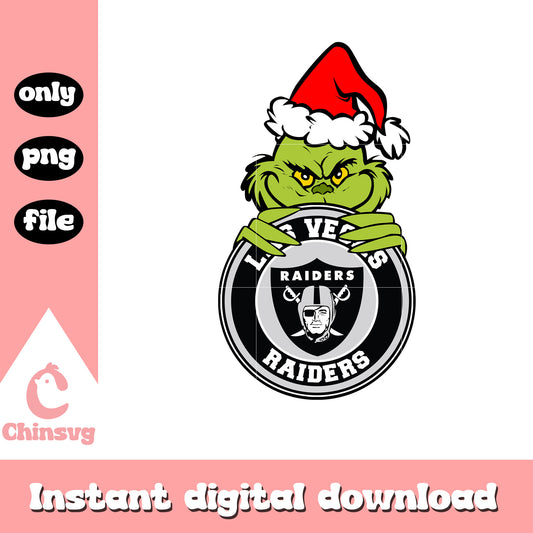 Grinch christmas las vegas raiders png, nfl raiders png