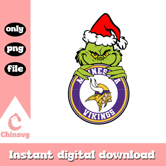 Grinch christmas minnesota vikings png, nfl minnesota vikings png