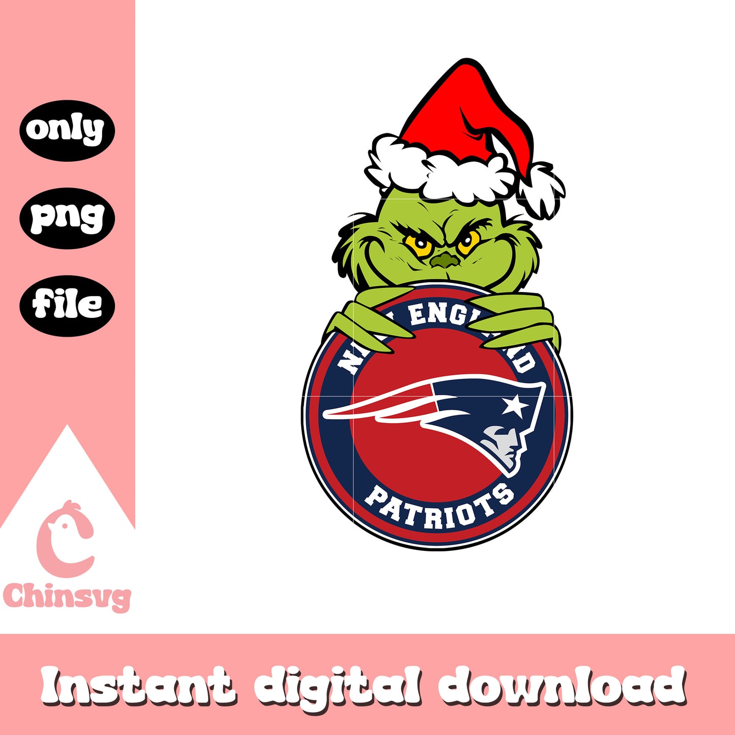 Grinch christmas new england patriots png, nfl patriots png