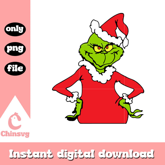 Grinch cosplay santa claus png, grinch costume png