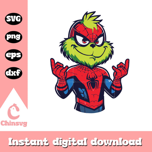 Grinch cosplay spiderman svg, grinch svg, spiderman svg