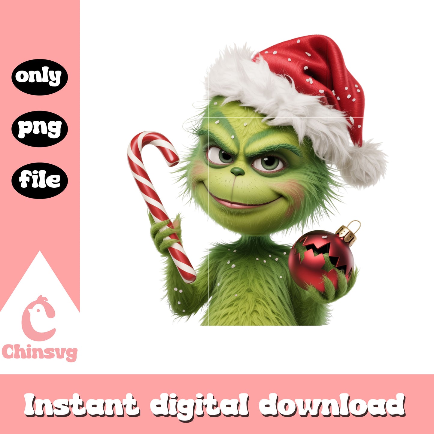 Grinch hand christmas ball and candy cane png, clipart grinch png