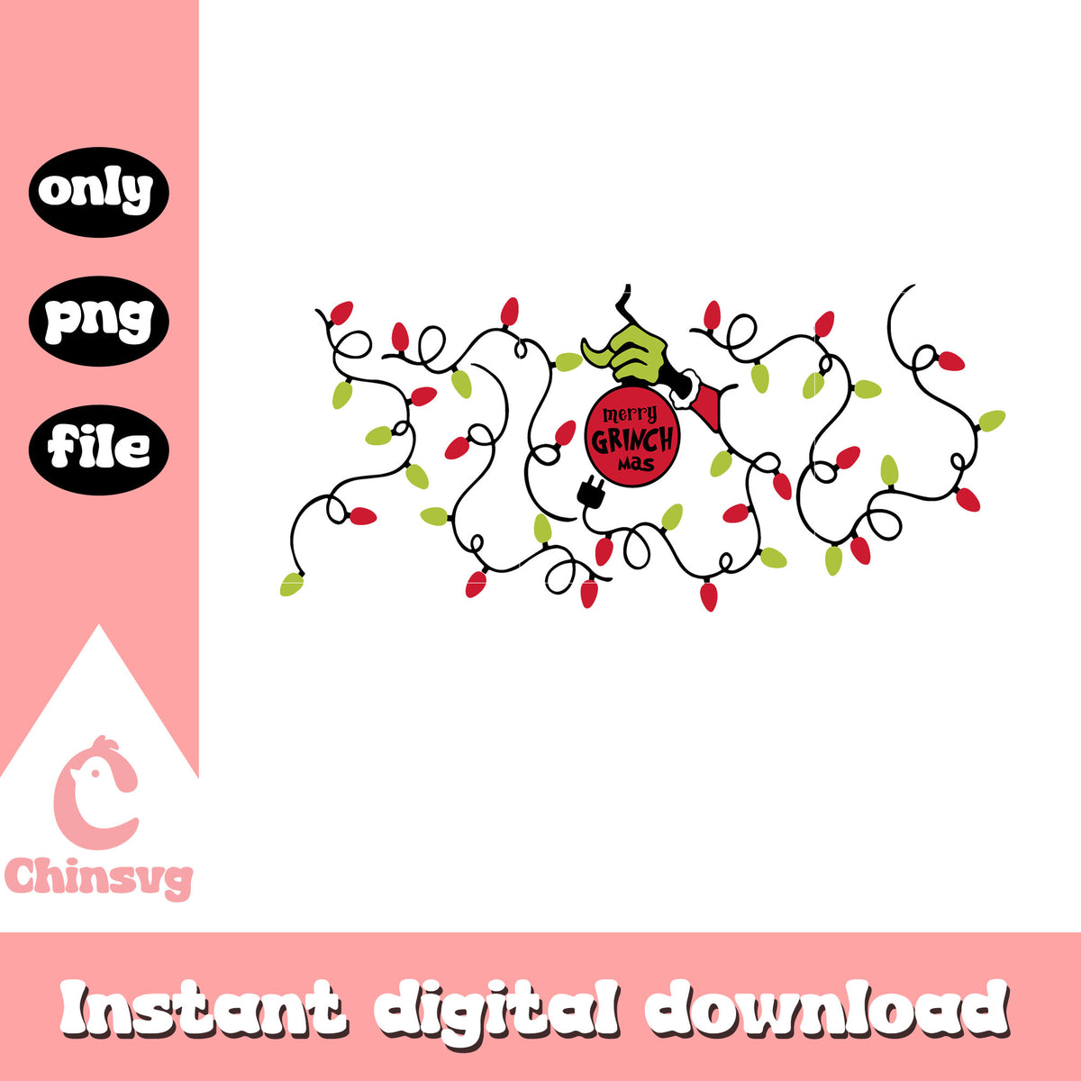 Grinch hand christmas ball lights png, the grinch characters png