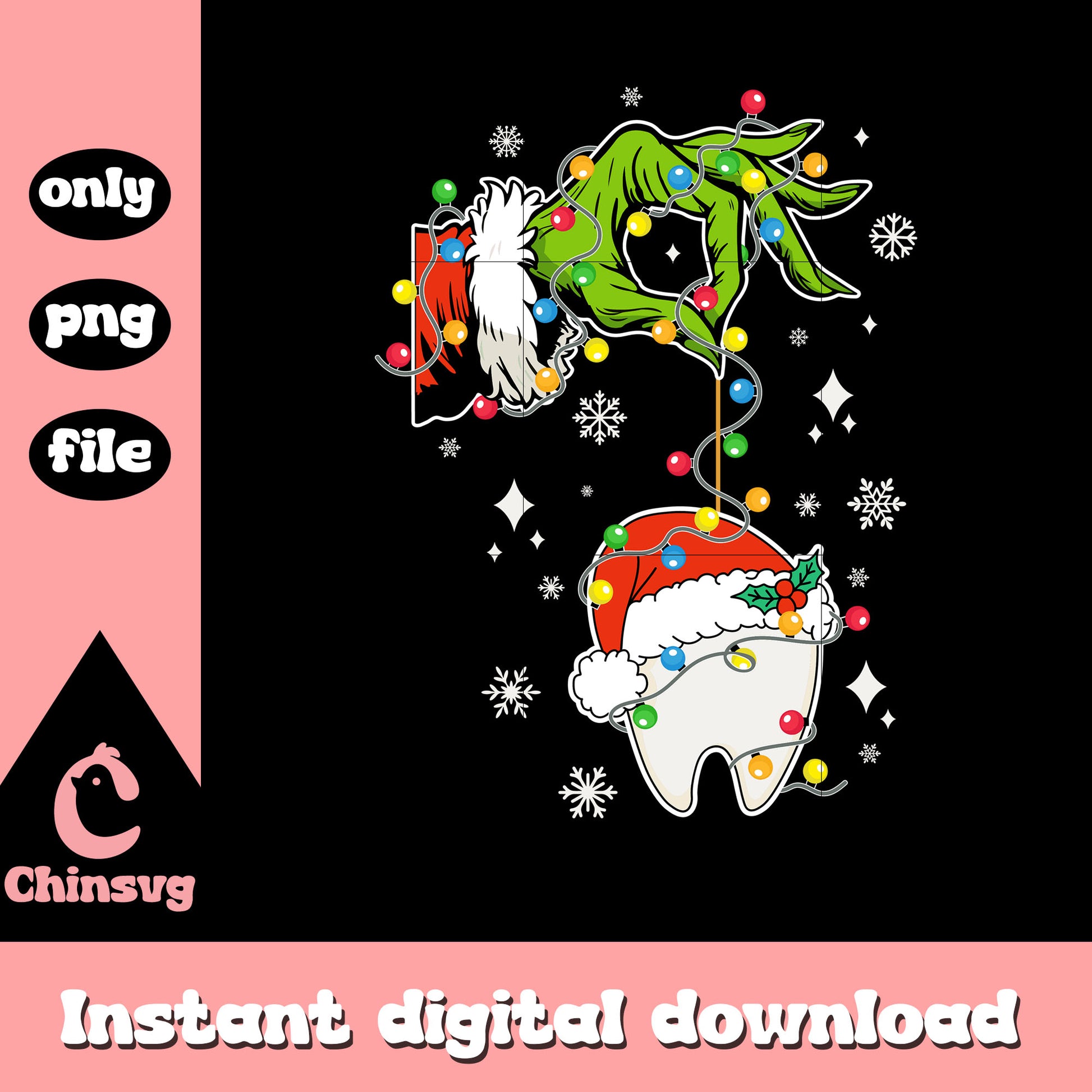 Grinch hand chritsmas tooth design png, the grinch png