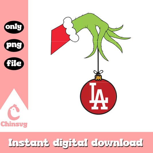 Grinch hand los angeles dodgers logo png, the grinch png