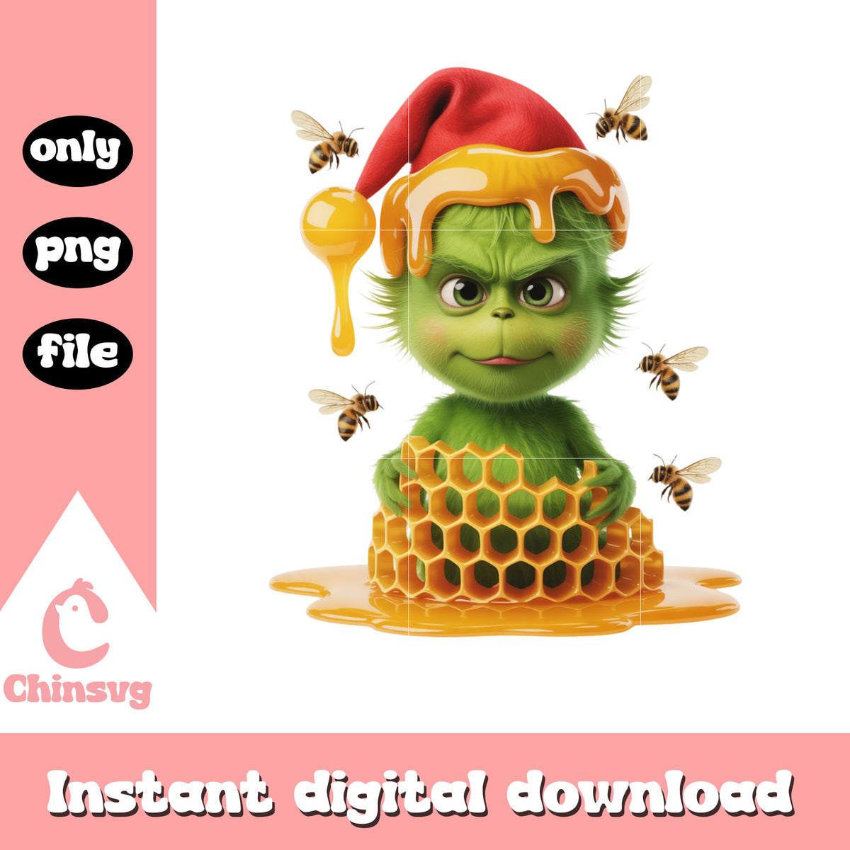 Grinch in sweet honey christmas png, animated merry xmas png