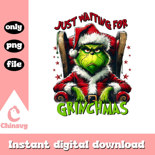 Grinch just waiting for grinchmas png, grinch quotes png